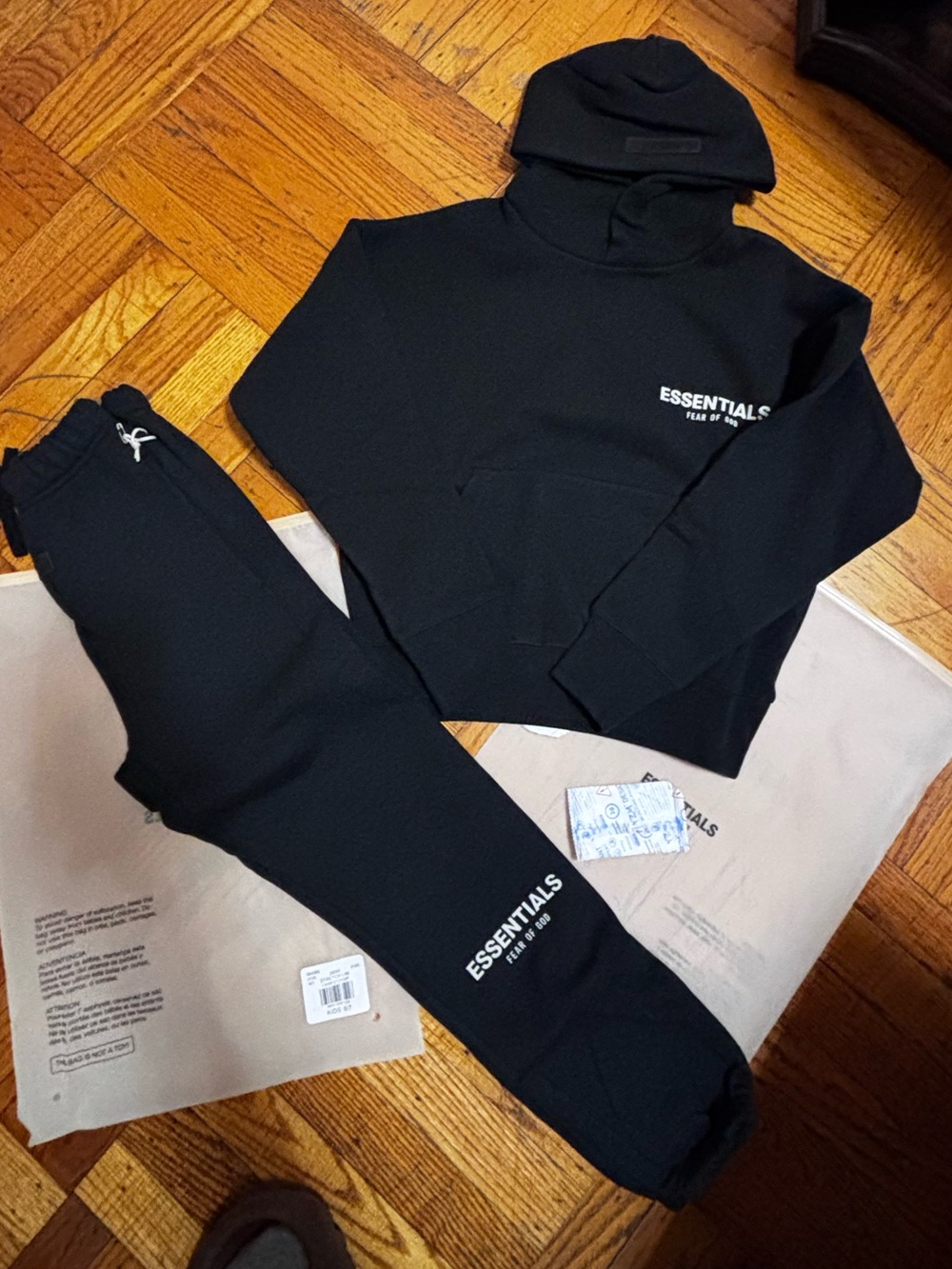 Essentials Kids Black Logo Sweatpants - Black Jogger Pants